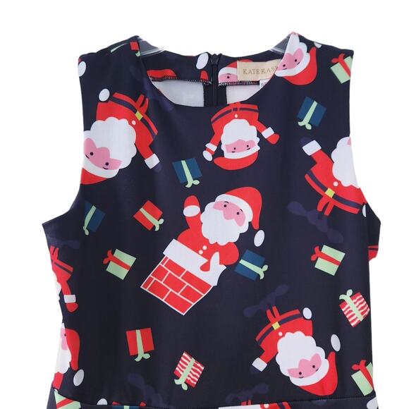 Kate Kasin Santa Christmas Dress Size 11-12, Sleeveless, Fit and Flare - Picture 3 of 4